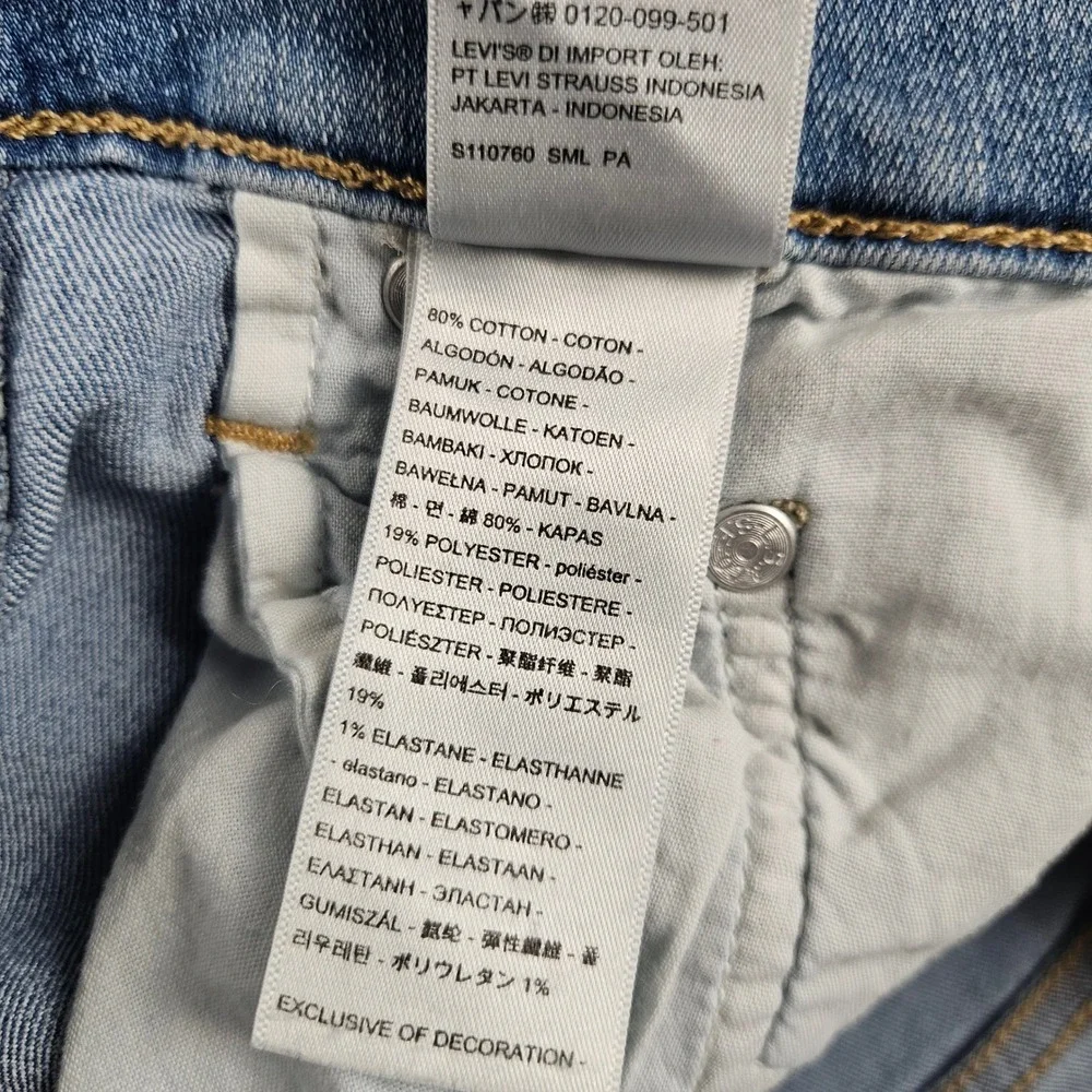 Levis 726 Flare Jeans Womens 24x32 Light Wash Blue High Rise Raw Hem A3410-0025